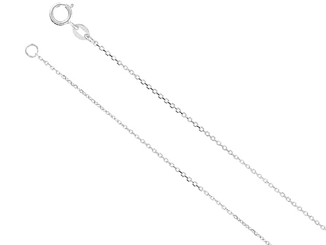 14k White Gold Cable Chain, 1.00 MM. 