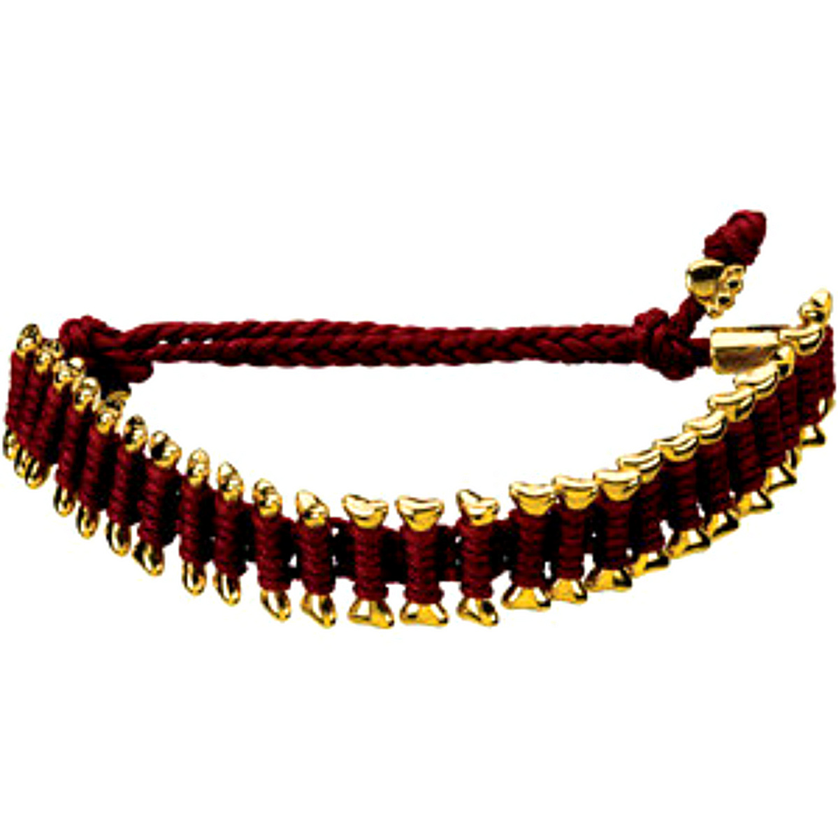 'Heart U Back' Friendship Burgundy Bracelet, Gold Plated 