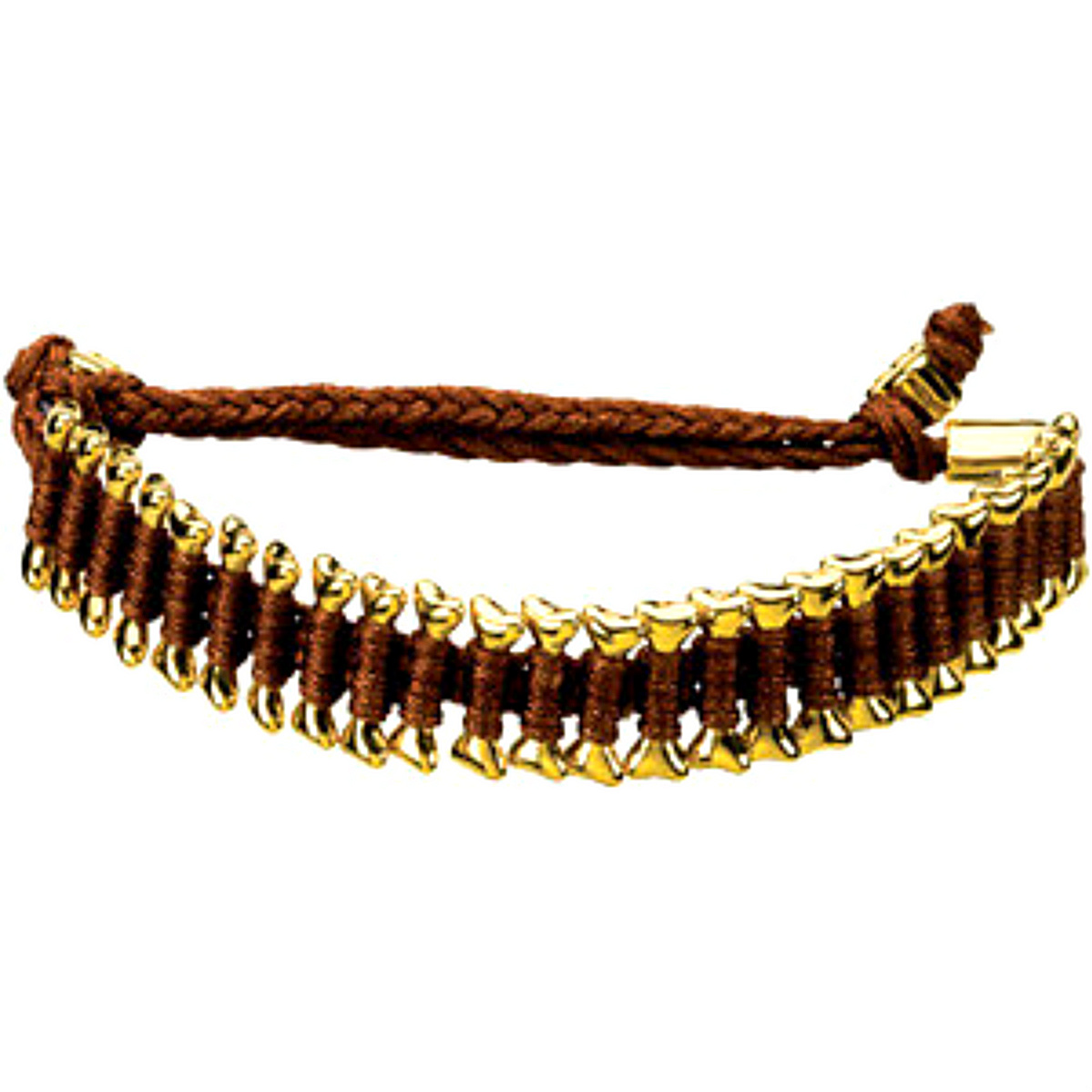 'Heart U Back' Friendship Brown Bracelet, Gold Plated 