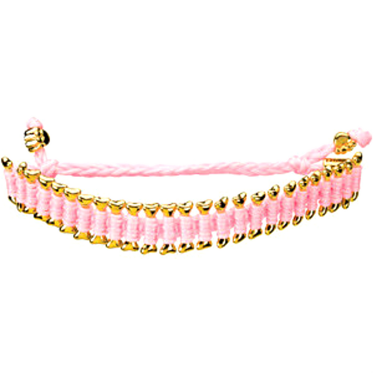 'Heart U Back' Friendship Pink Bracelet, Gold Plated Sterling Silver 