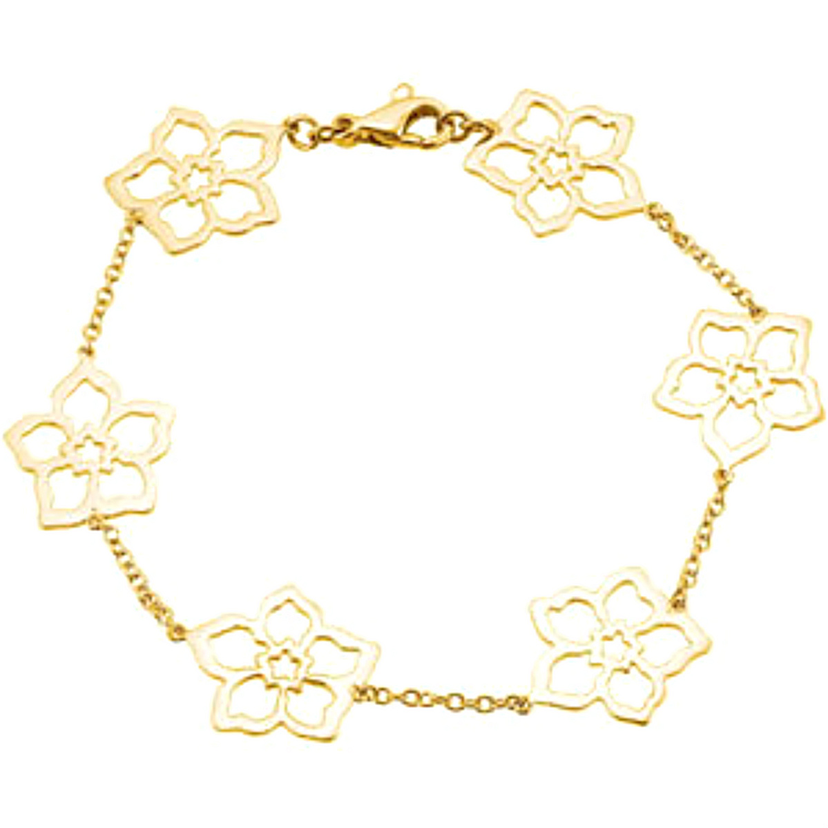 'Forget Me Not' Flower Bracelet, 14k Yellow Gold