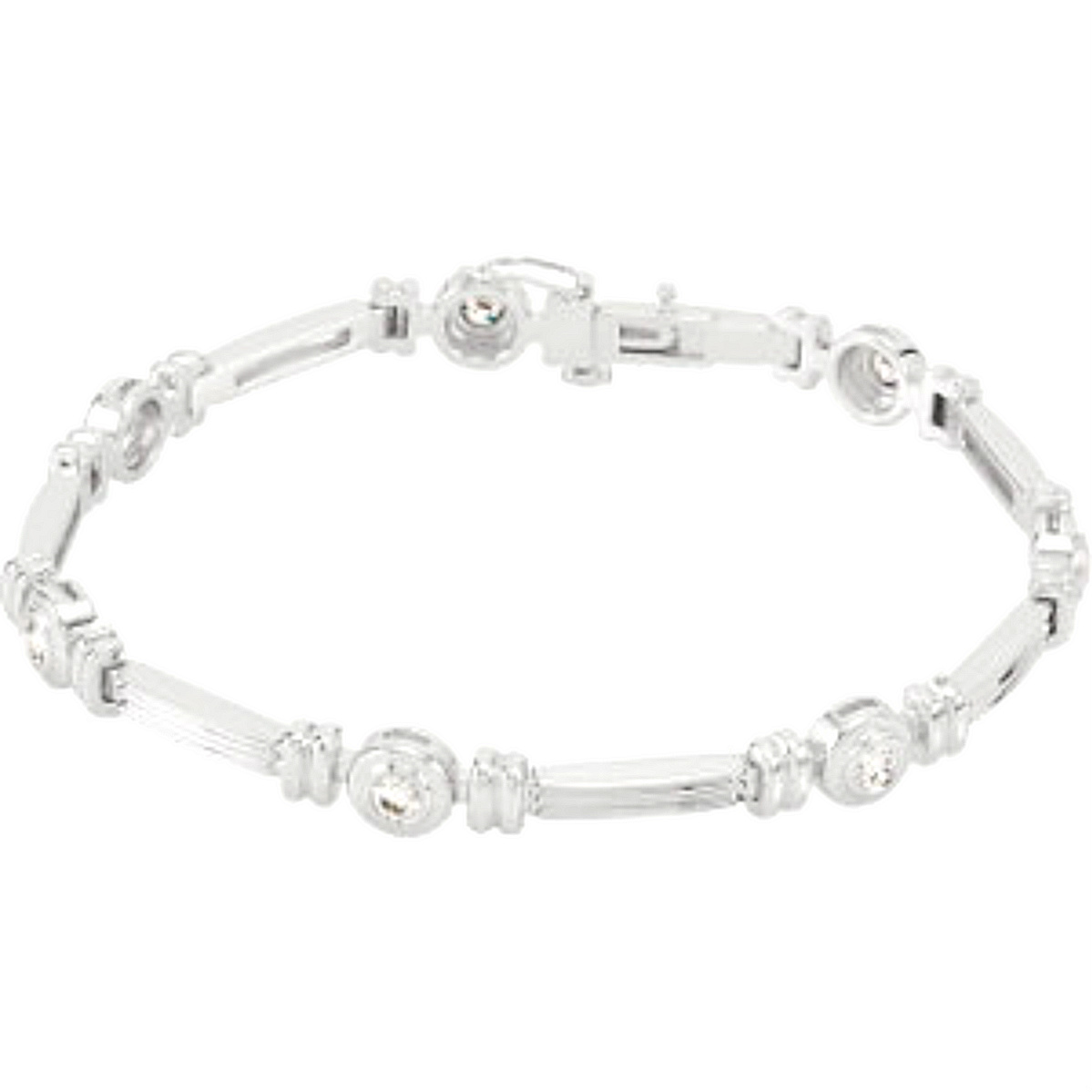 Diamond Line Bracelet, 14k White Gold, 7.5' (1 Cttw, G-H Colour, I1 Clarity)