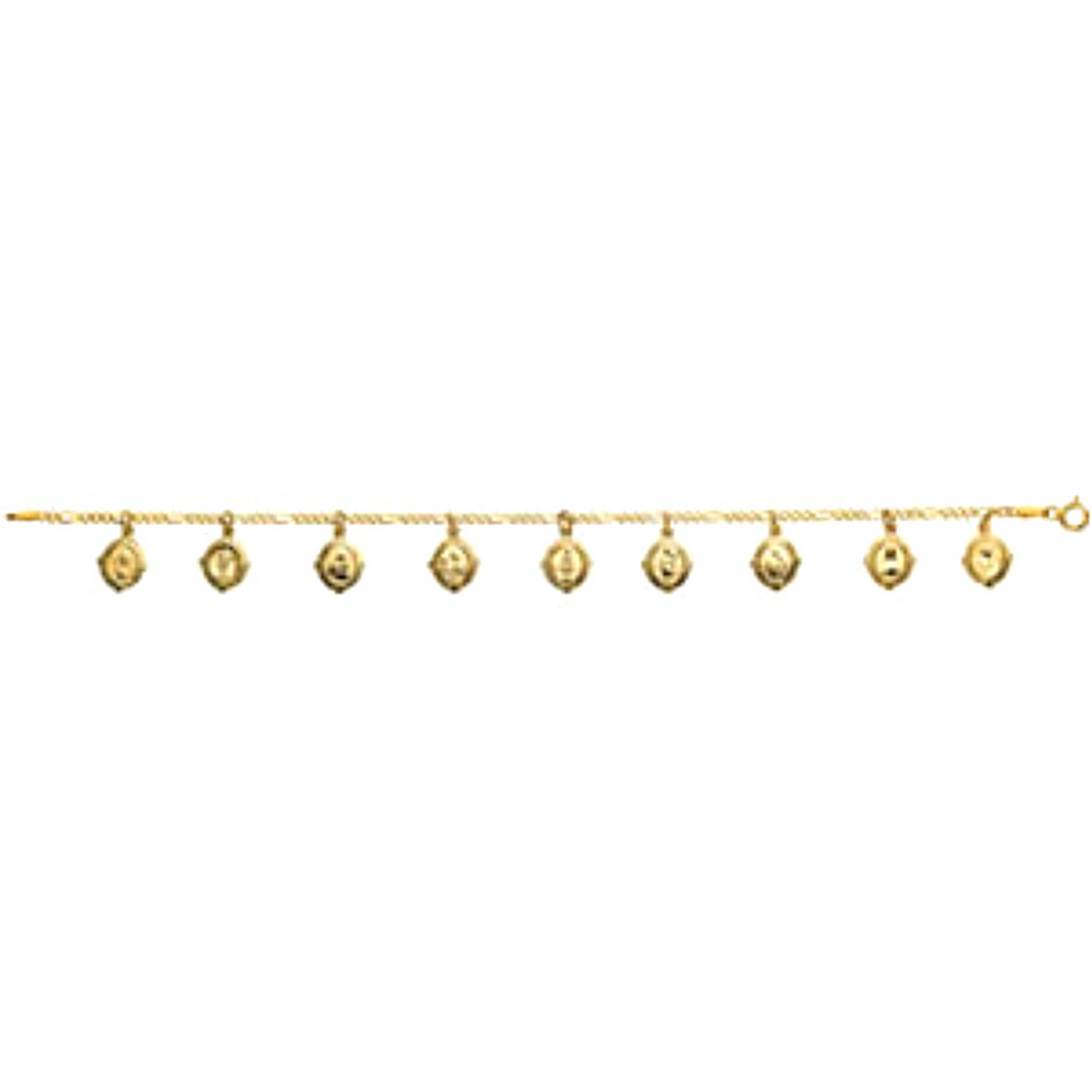 Novena Saints Bracelet, 14k Yellow Gold, 7'