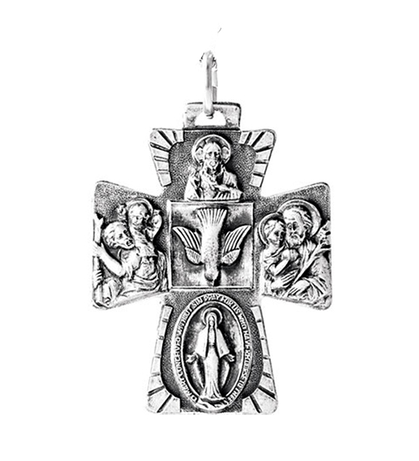 Sterling Silver Four Way Medal Cross.