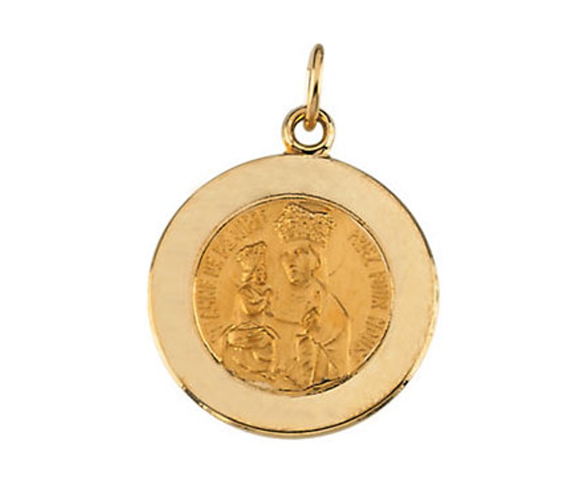 14k Yellow Gold Round St. Anne de Beau Pre Medal R16357_1000MP .