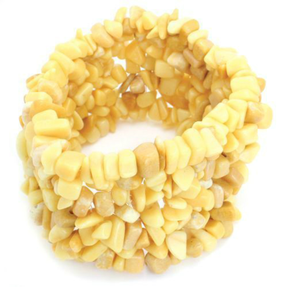 Beautiful honey jade stretch bracelet from 6 to 9 inches.