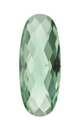 Green Quartz Oval Double-Sided Checkerboard Quartz Gemstone