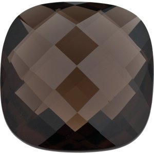 Smoky Quartz Antique Square Checkerboard Double-Sided