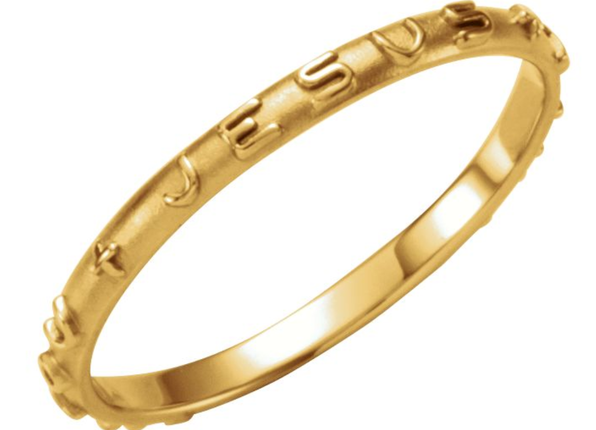 'What Would Jesus Do' Prayer Ring, 14k Yellow Gold, Also Offered in 10k Yellow Gold