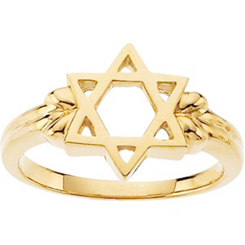 Star of David Open-Cut Ring Offered in 18k Yellow Gold, 14k Yellow Gold and 10k Yellow Gold. 