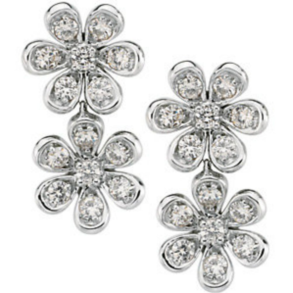 14k White Gold Charles and Colvard Moissanite Earrings. 