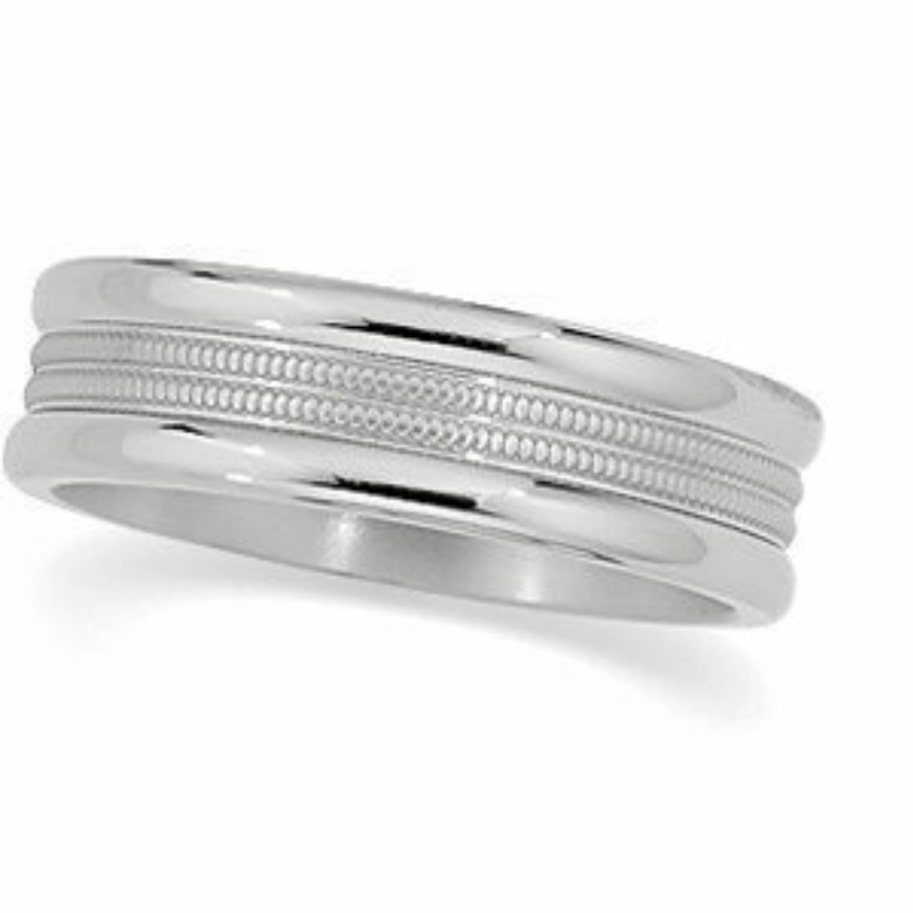 Titanium Double Milgrain Fashion Band