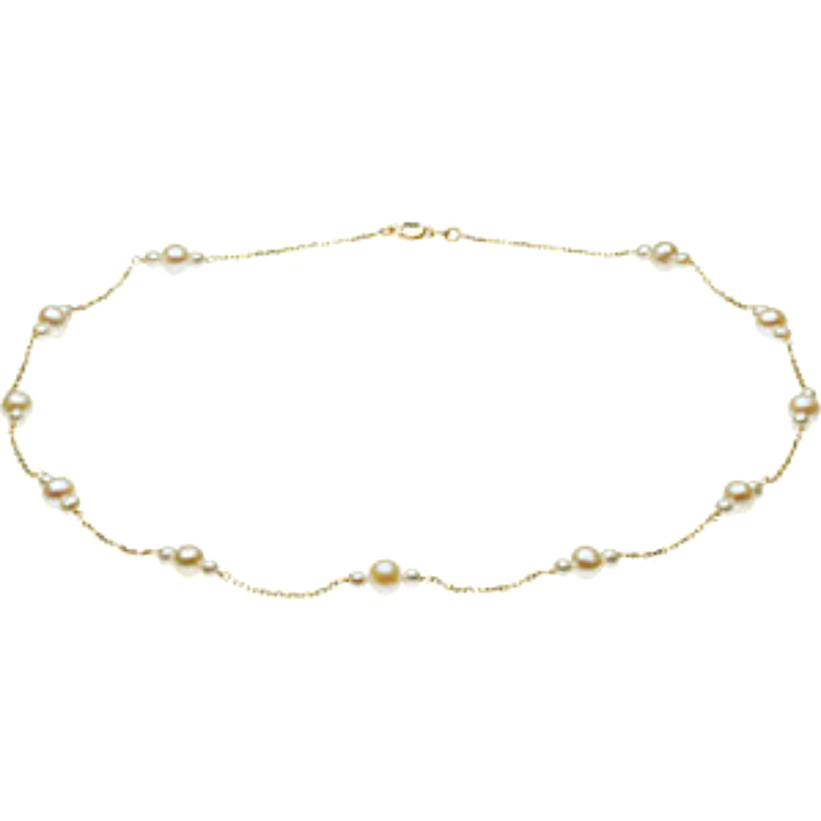 Freshwater Cultured White Pearl Bracelet, 14k Yellow Gold.  