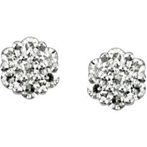 Charles and Colvard 14k White Gold Moissanite Earrings. 