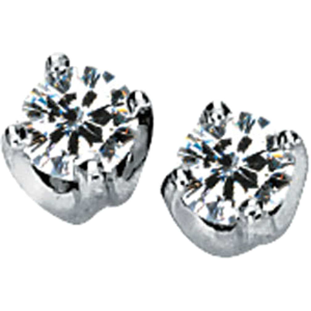 Charles and Colvard Moissanite Solitaire Solstice Earrings. 