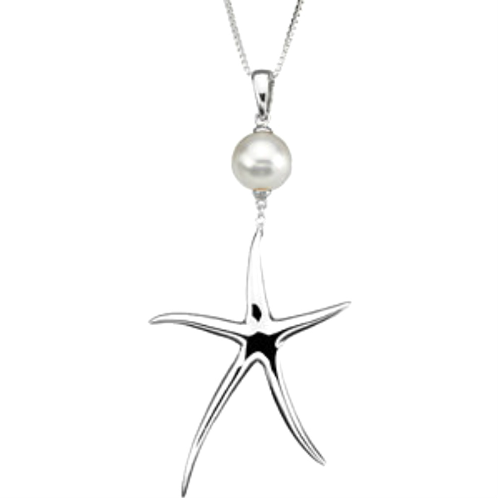 Freshwater Cultured Pearl Starfish Necklace. 