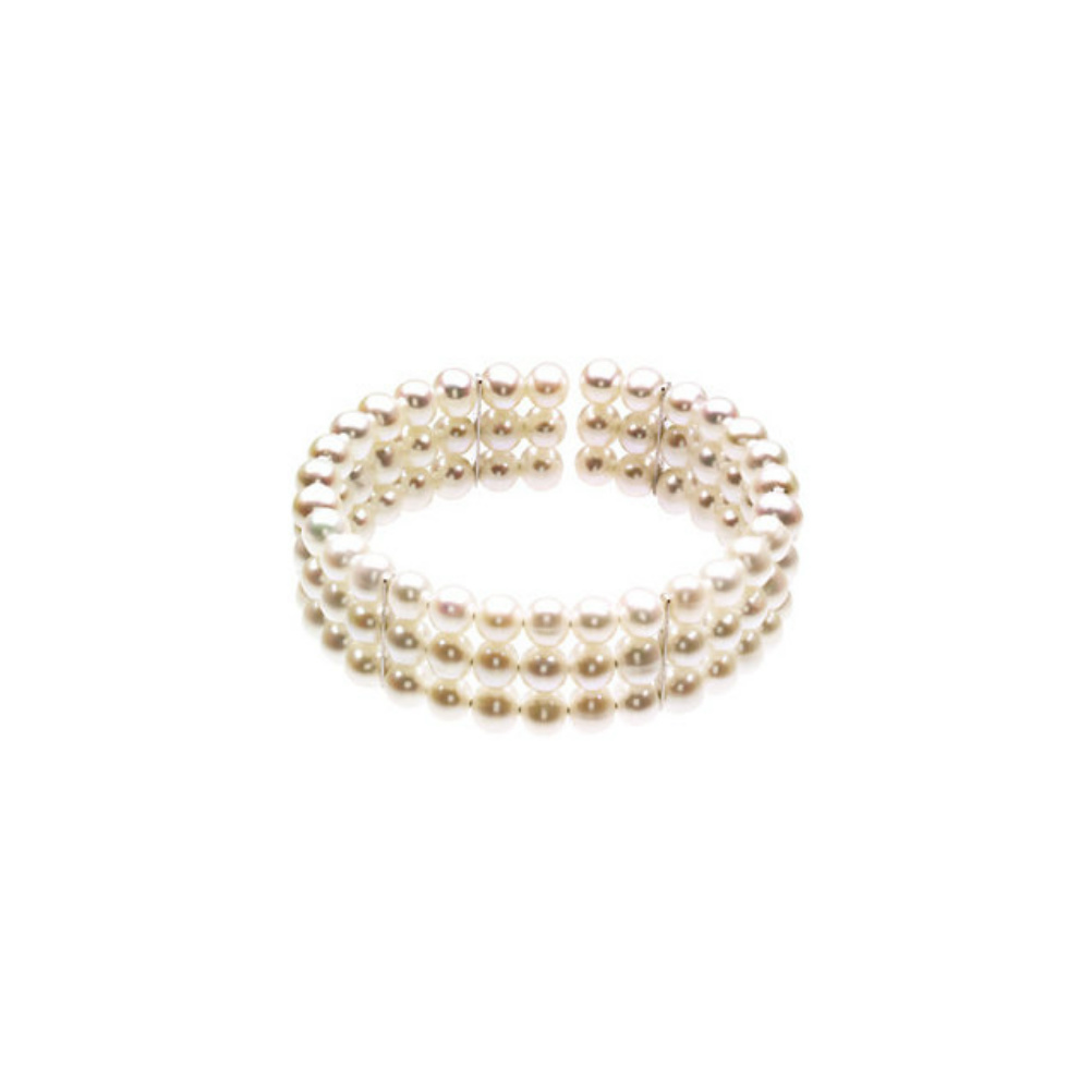 Sterling Silver Freshwater Cultured Pearl Bracelet. 