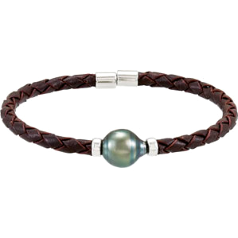 Sterling Silver Tahitian Cultured Pearl Bracelet. 