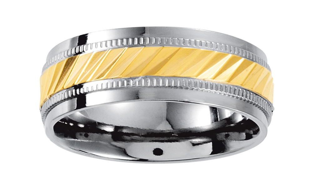 Titanium with Gold Ion Plated Inlay Ring