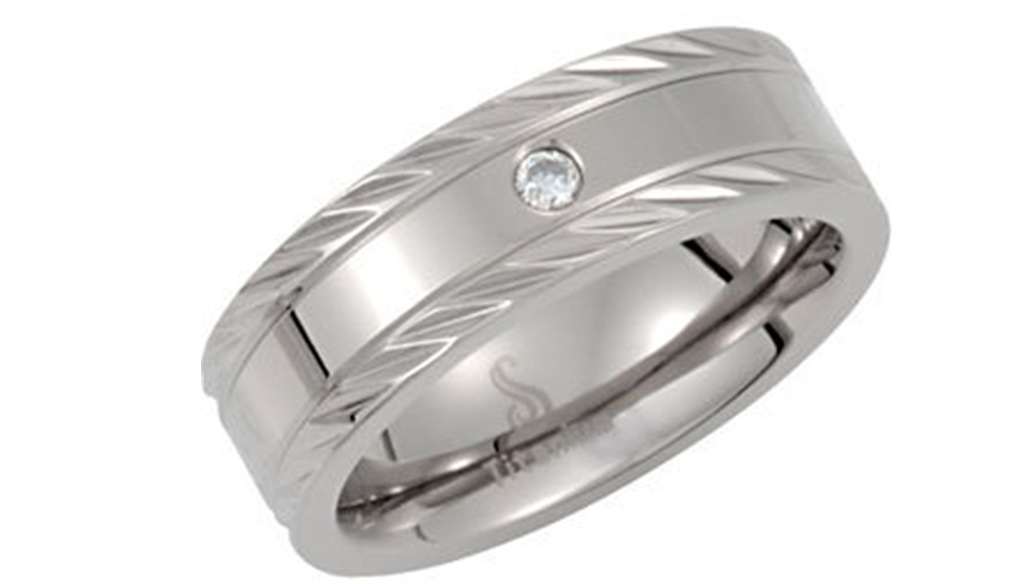 Titanium Rolling Band with Diamond