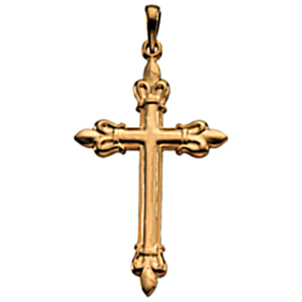 Fleur de Lis Cross Pendant. 