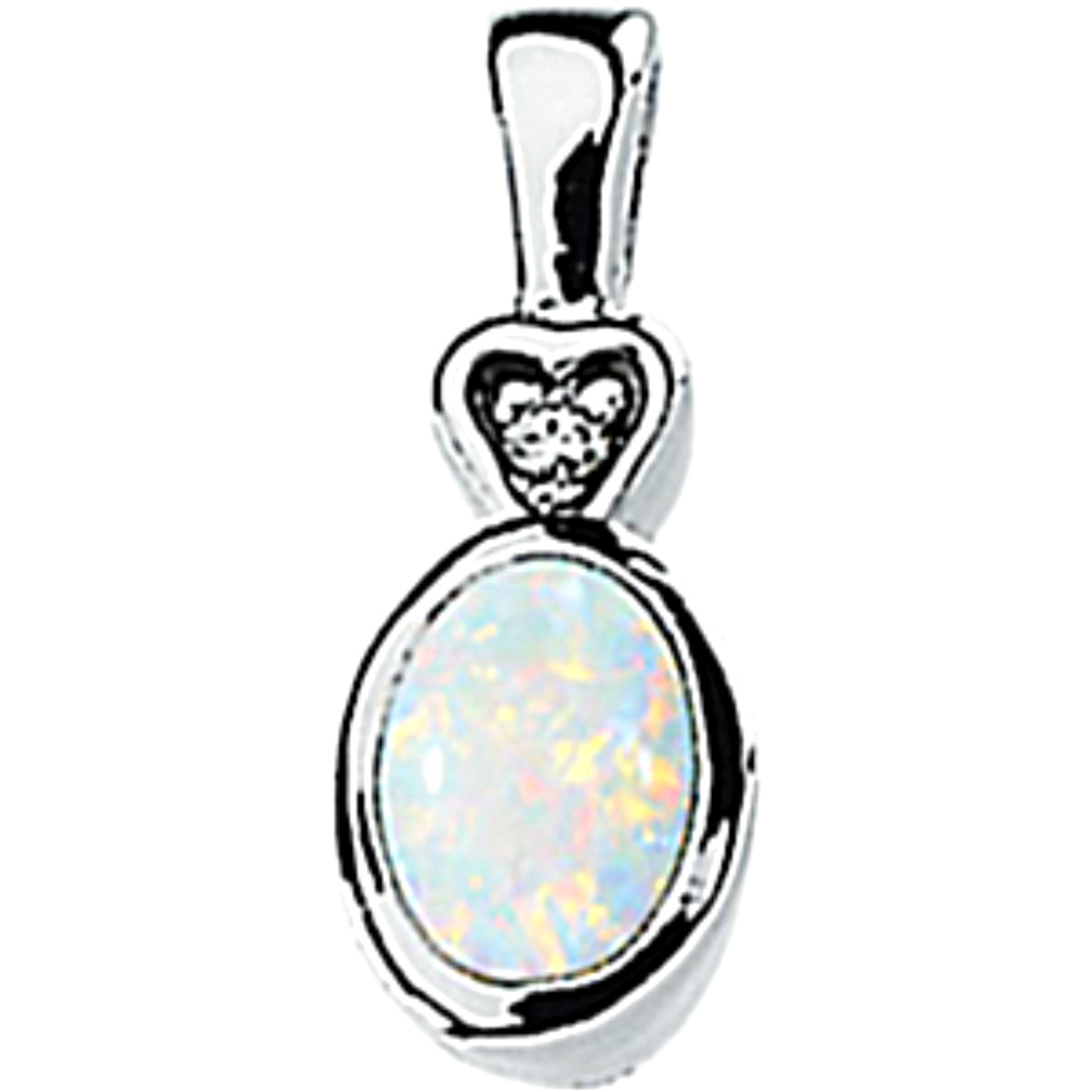 Genuine Cabochon Opal and Diamond