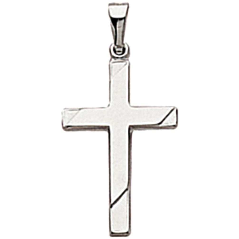 14k White Gold Cross Pendant. 