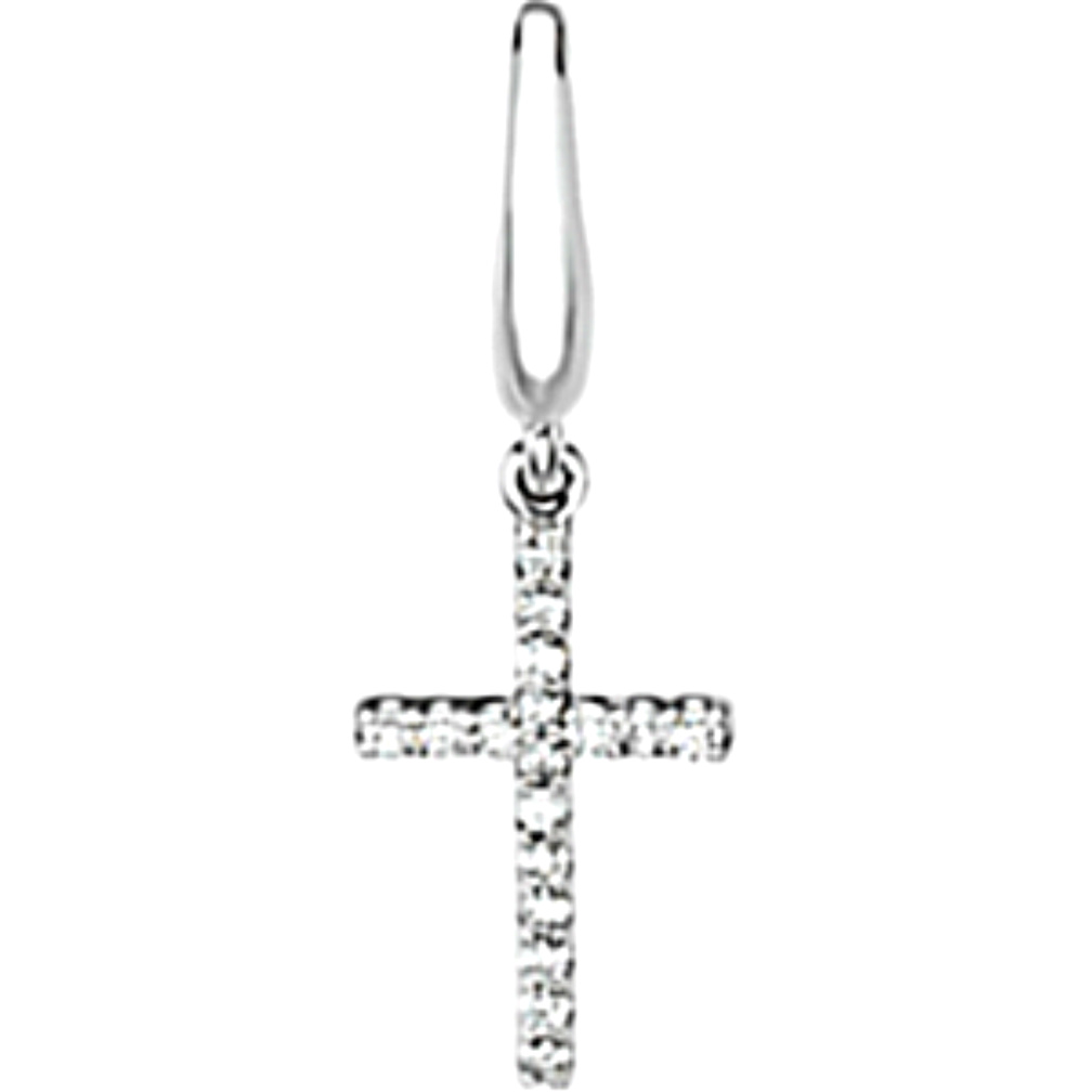 Petite Diamond Cross Charm Pendant. 