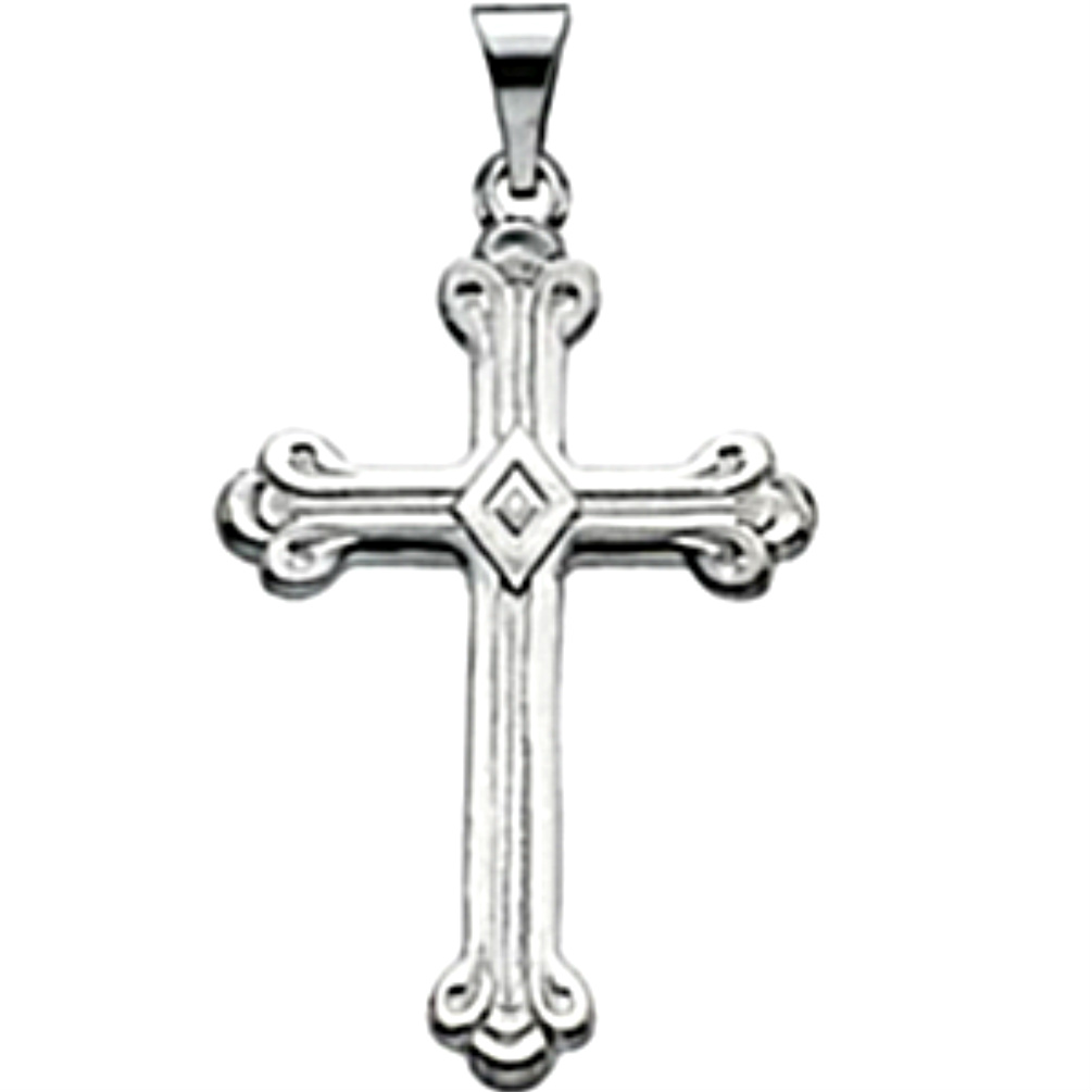 Platinum Cathedral Cross Pendant. 