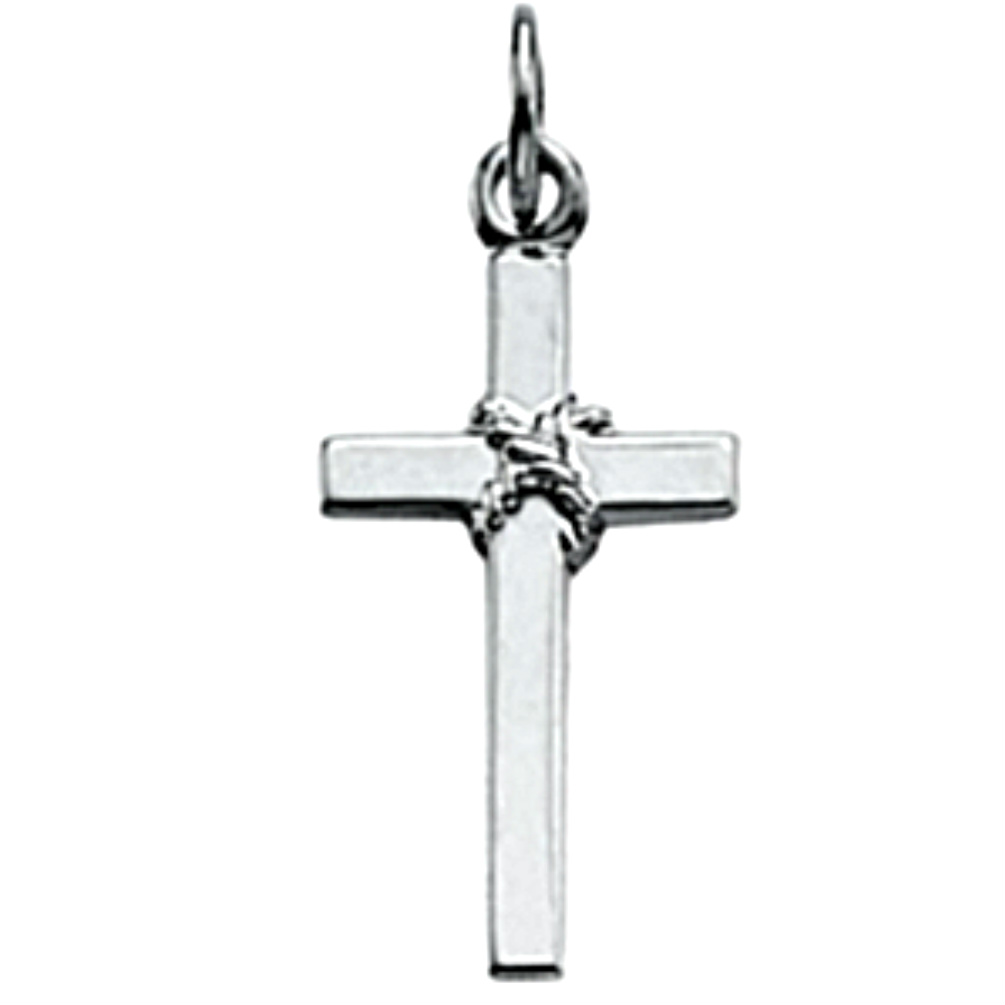 Platinum Rope Cross Pendant. 