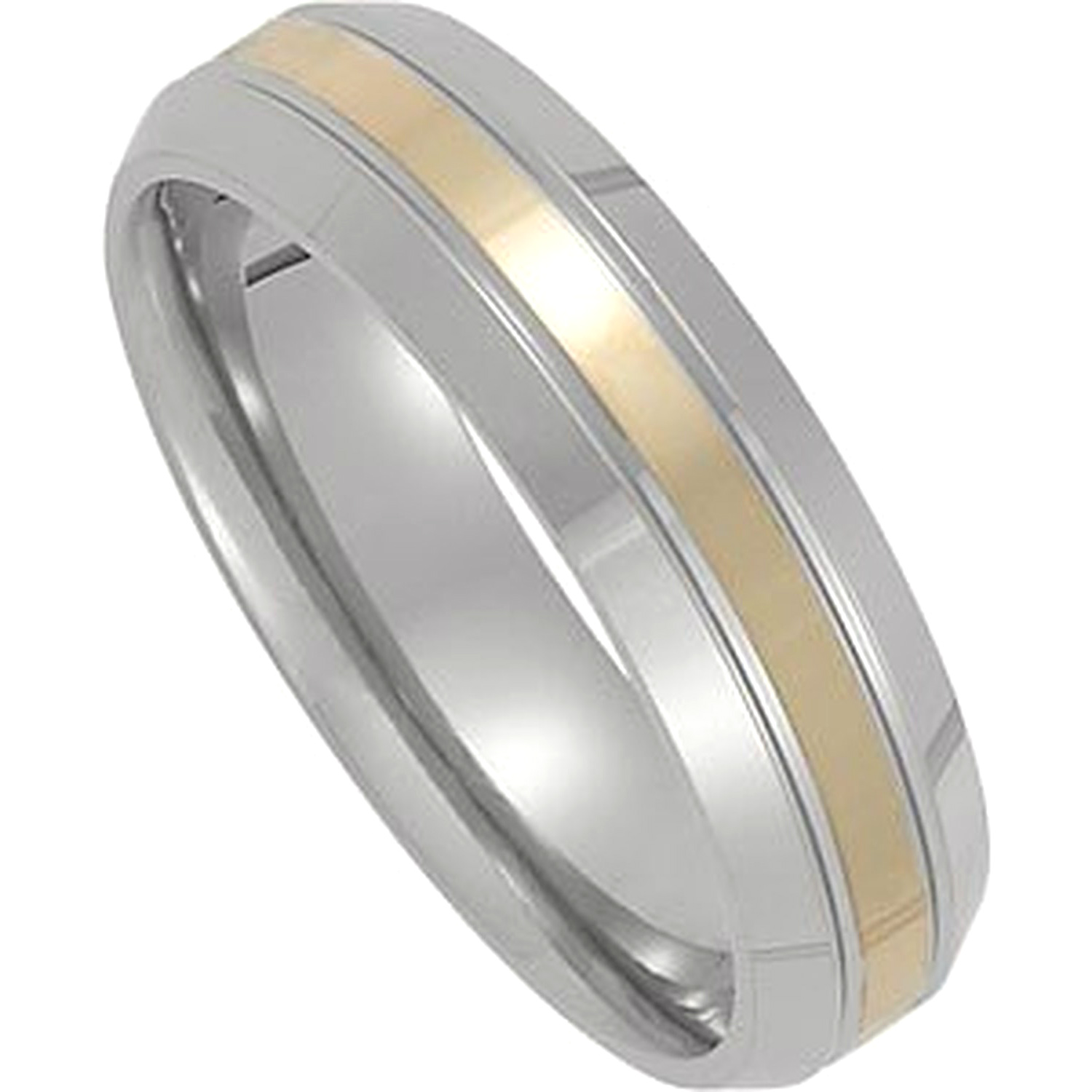 14k Yellow Gold Inlay Titanium Band