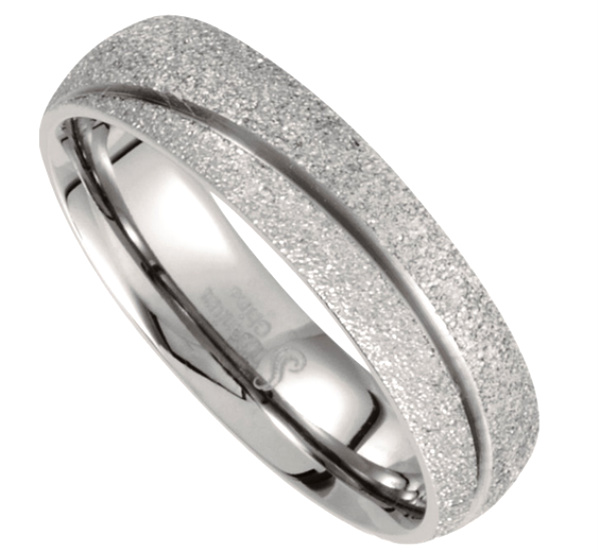 Titanium Ring with Sandblast Finish, 6mm