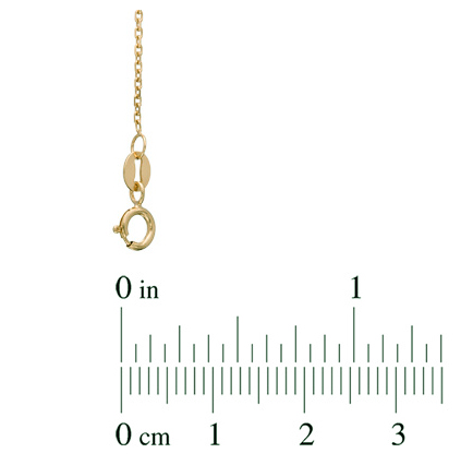 Yellow Gold Chain with Measurements. 