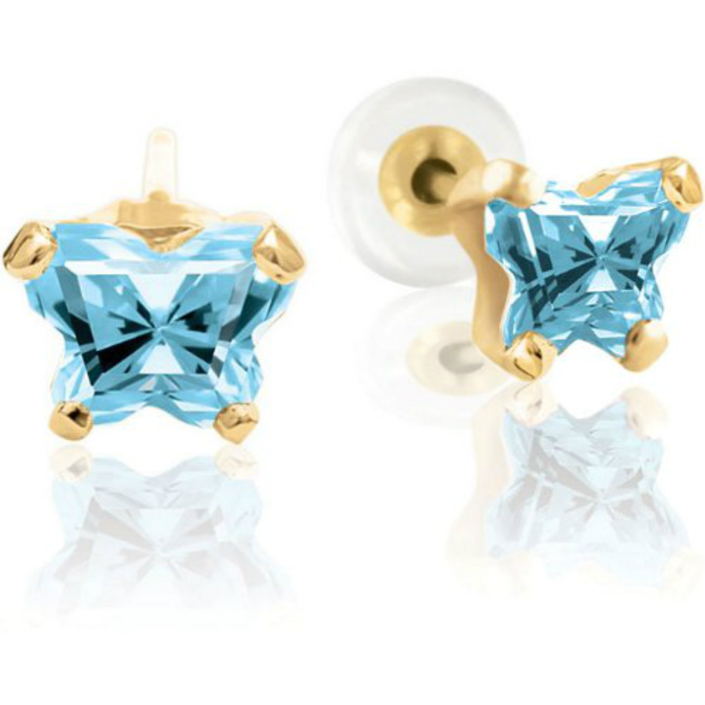 14k Yellow Gold December Birthstone Earrings. 