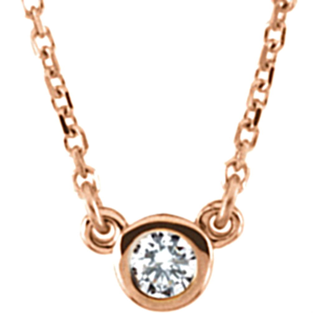 Diamond Bezel Birthstone 14k Rose Gold. 