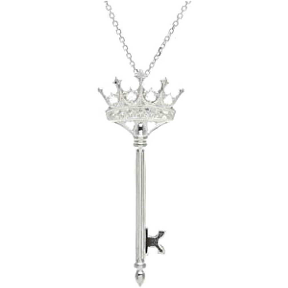 Diamond Crown Key Pendant. 