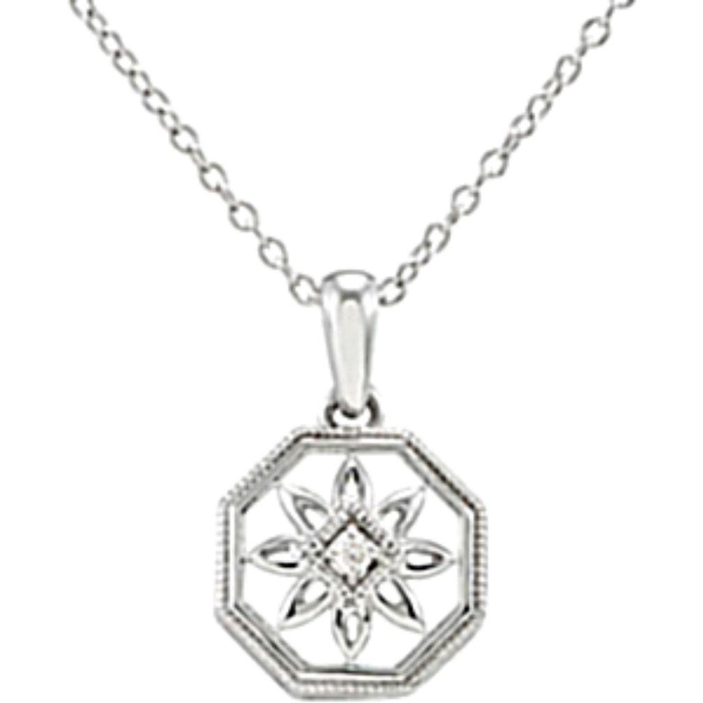 Diamond Filigree Necklace. 