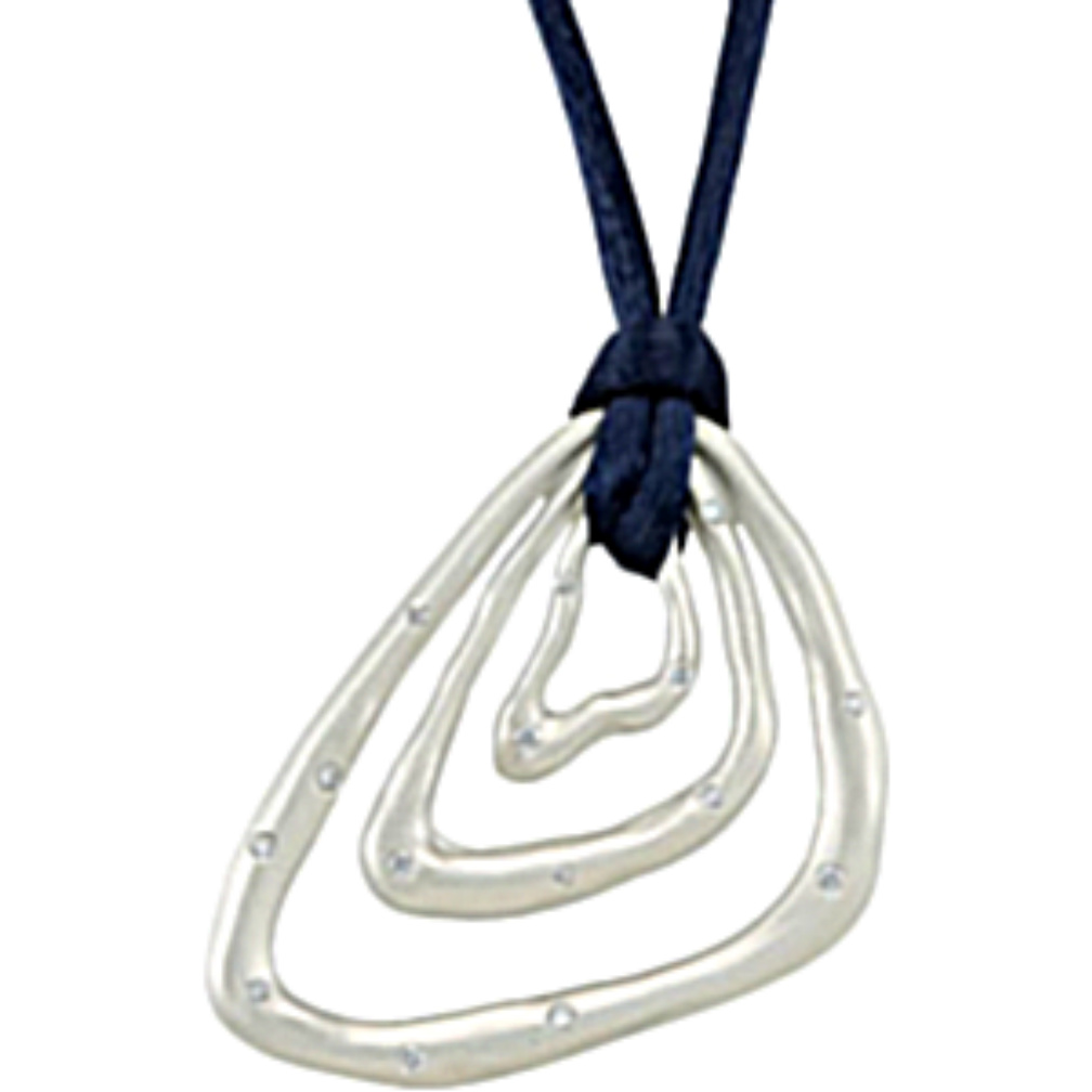 Diamond Navy Cord Pendant. 