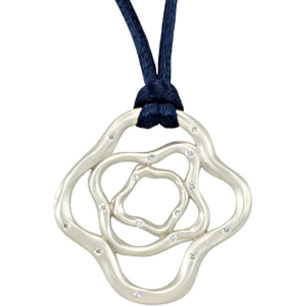 Diamond Pendant Navy Cord. 