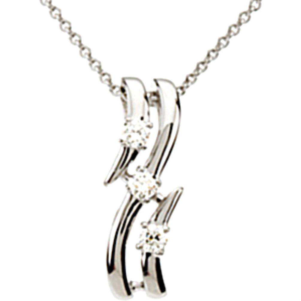 Diamond Pendant Necklace in 14k White Gold. 