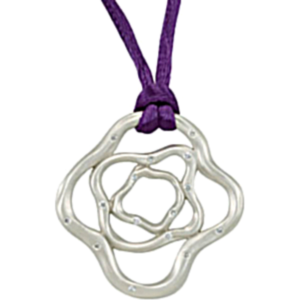 Diamond Purple Cord Necklace. 