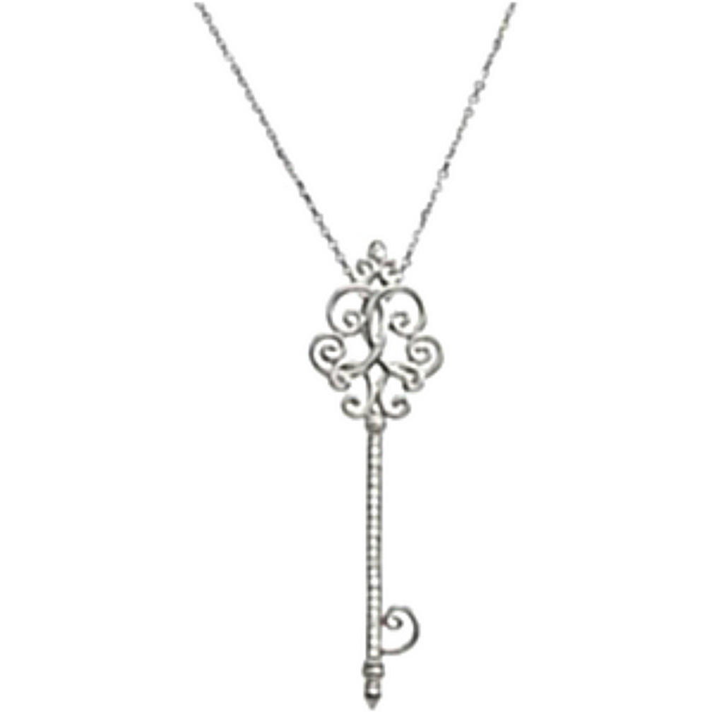 Diamond Scroll Key Pendant. 