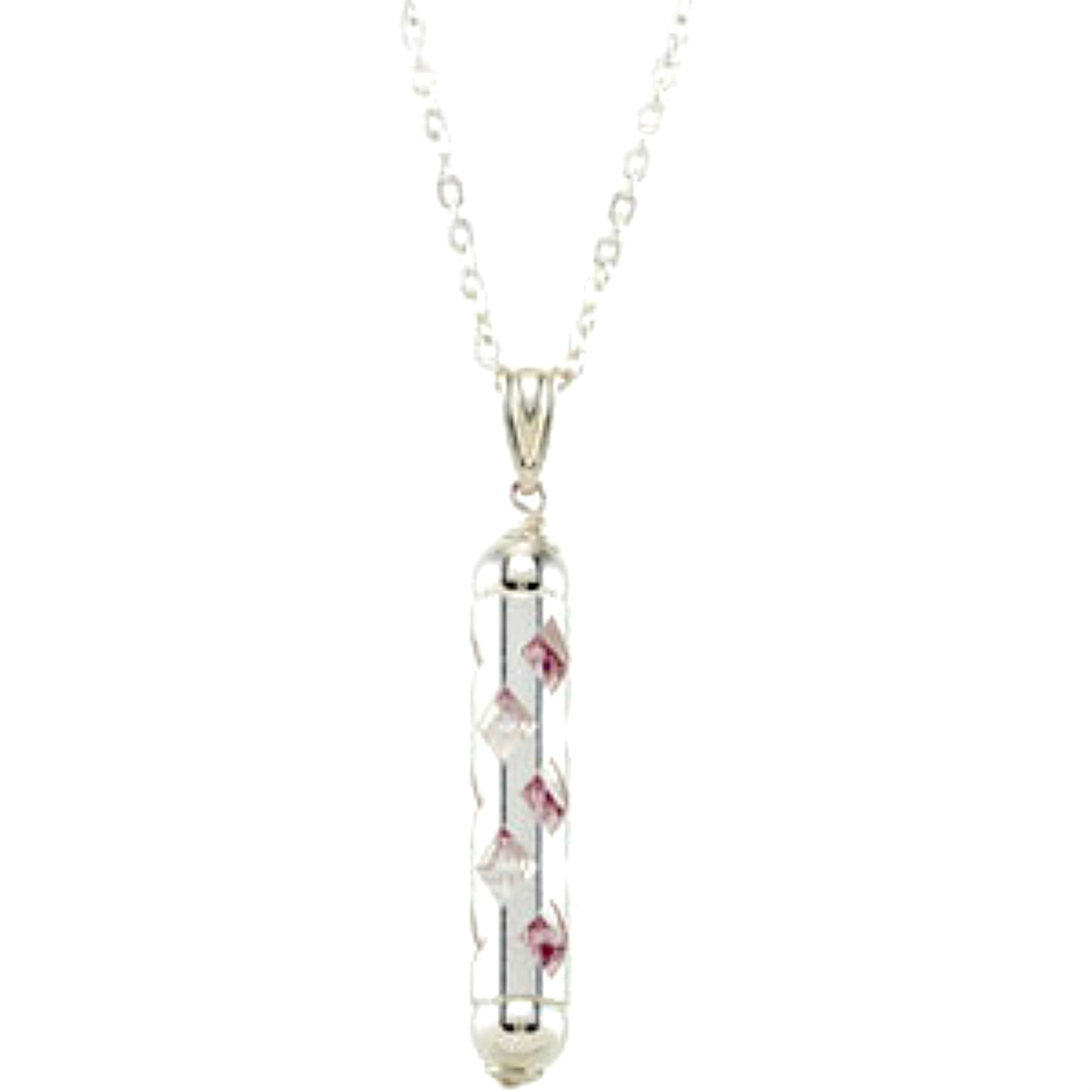 Make It Happen' June Birthstone with Crystal Lantern Necklace in Sterling Silver. 