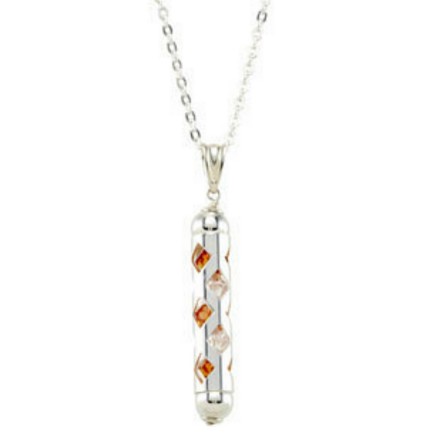 Make It Happen' November Birthstone with Crystal Lantern Necklace in Sterling Silver. 