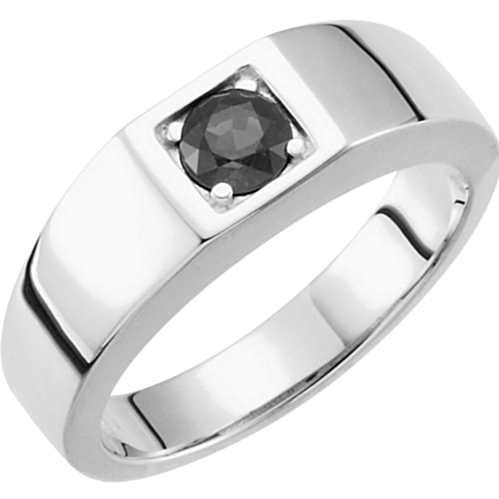 Men's 14k White Gold Sapphire Ring. 