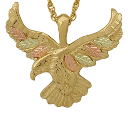 Angel Necklace in 10k Yellow Gold, 12k Green and Rose Gold Black Hills Gold Motif