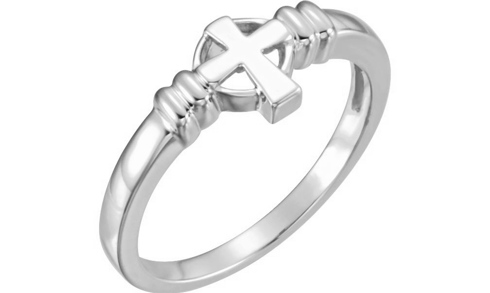 Cross Ring 14k White Gold. 