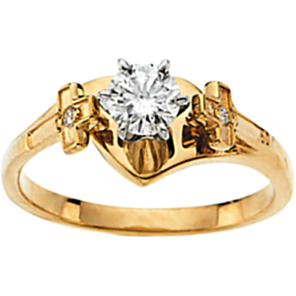 Engagement Mounting or Matching Band 14k Yellow Gold. 