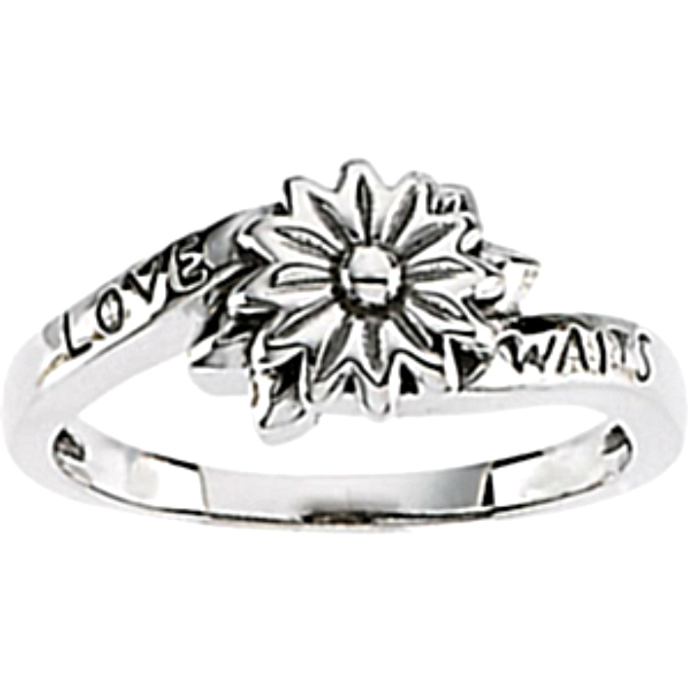 Love Waits Chastity Ring 14k White Gold. 