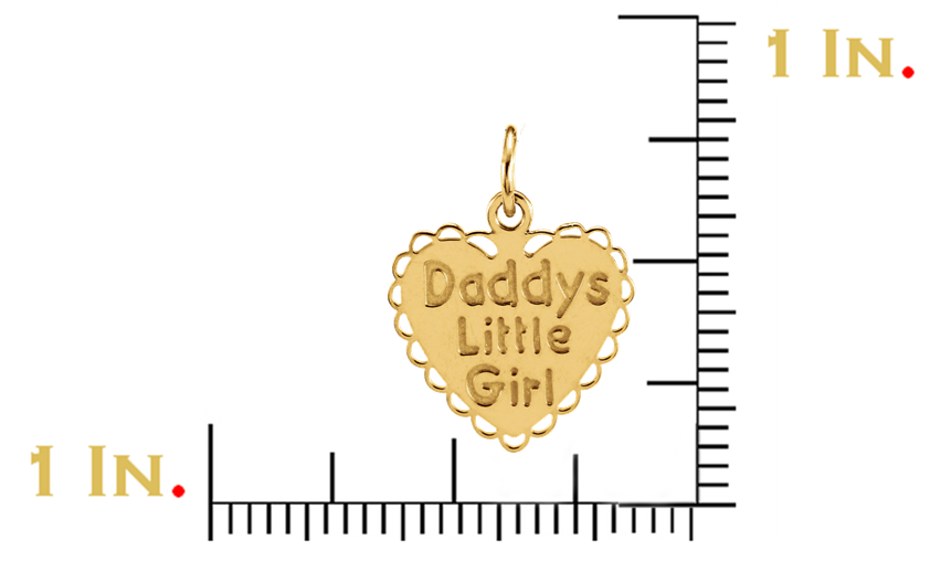  14k Yellow Gold Daddy's Little Girl Scalloped Heart Pendant